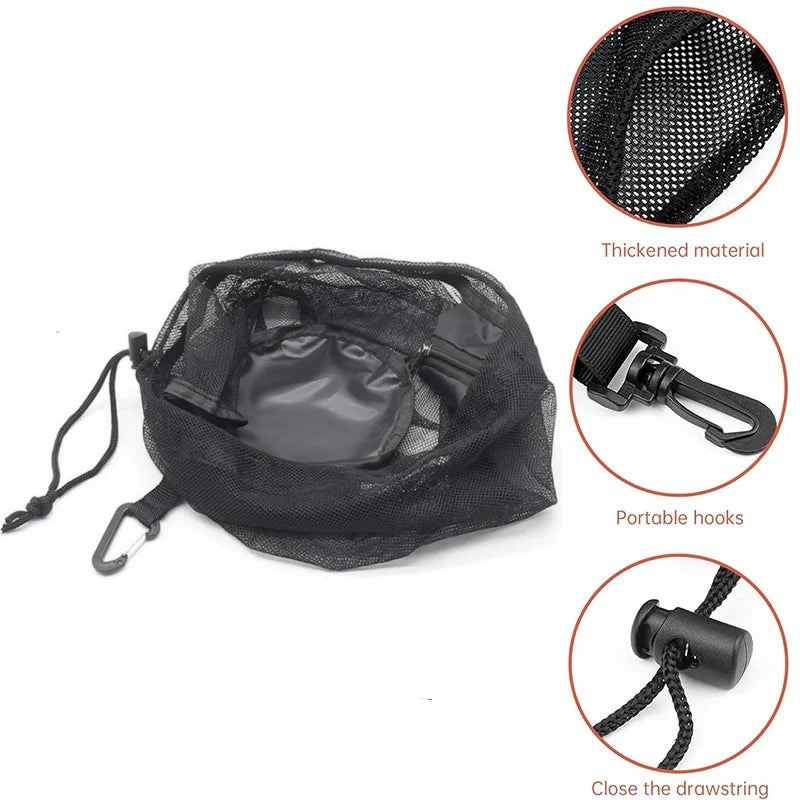 Drawstring Portable Backpack Hanging Small Ball Bags Sports Football Volleyball Basketball Storage Bags Game Toy Mesh Pocket Bag